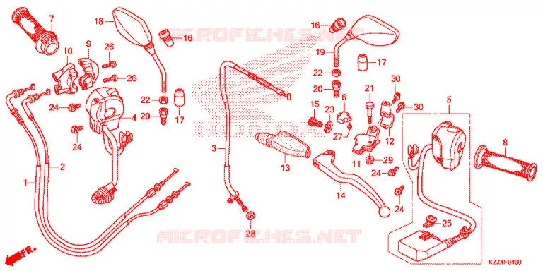 LEVIER DE GUIDON - CABLE - COMMODO Honda MOTO 250 CRF 2017  CRF250LG
