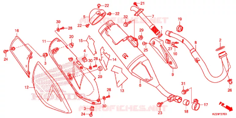 SILENCIEUX D'ECHAPPEMENT Honda MOTO 250 CRF 2016  CRF250LG