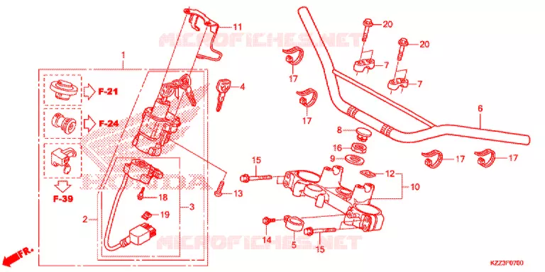 GUIDON - TE DE FOURCHE Honda MOTO 250 CRF 2018  CRF250LG