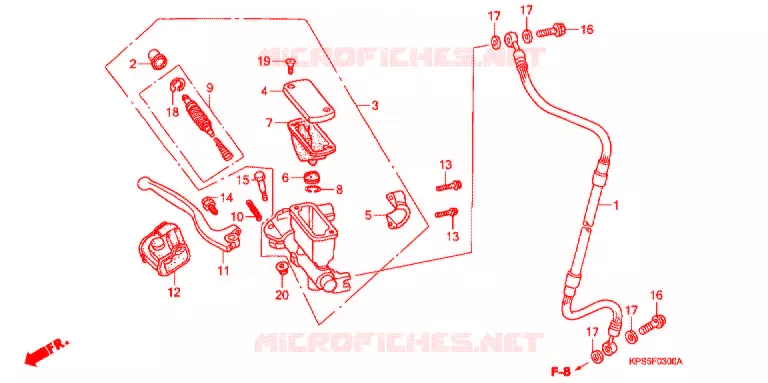 MAITRE CYLINDRE DE FREIN AVANT Honda MOTO 230 CRF 2012  CRF230FB