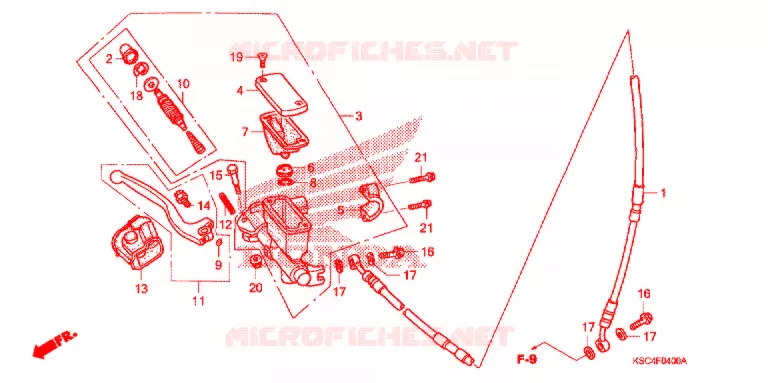 MAITRE CYLINDRE DE FREIN AVANT Honda MOTO 250 CRF 2005  CRF250X5