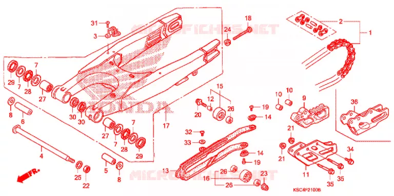BRAS OSCILLANT Honda MOTO 250 CRF 2006  CRF250X6