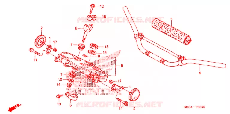 GUIDON - TE DE FOURCHE Honda MOTO 250 CRF 2008  CRF250X8