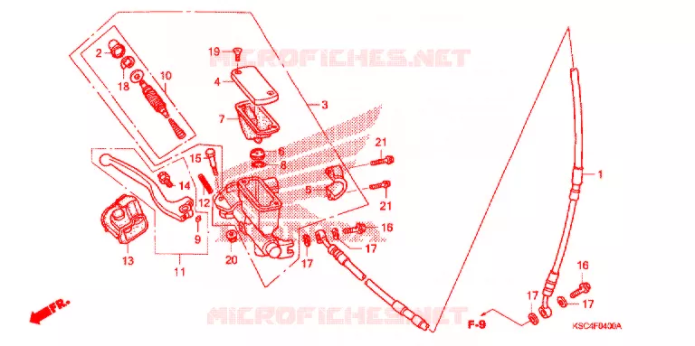 MAITRE CYLINDRE DE FREIN AVANT Honda MOTO 250 CRF 2009  CRF250X9