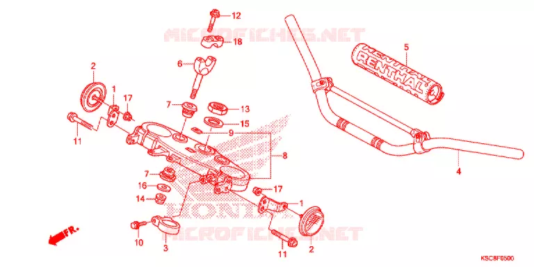 GUIDON - TE DE FOURCHE Honda MOTO 250 CRF 2015  CRF250XF