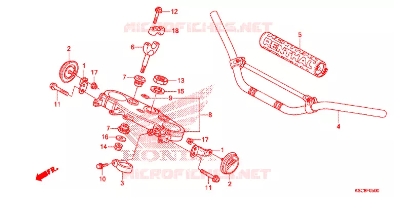 GUIDON - TE DE FOURCHE Honda MOTO 250 CRF 2015  CRF250XF