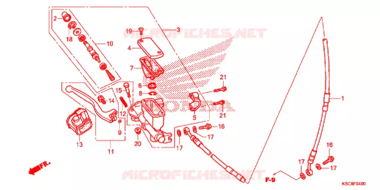 MAITRE CYLINDRE DE FREIN AVANT Honda MOTO 250 CRF 2017  CRF250XH
