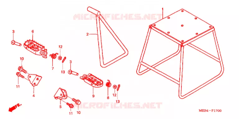 BEQUILLE - REPOSE PIEDS Honda MOTO 450 CRF 2005  CRF450R5