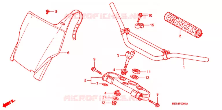 GUIDON - TE DE FOURCHE (CRF450R'04-'07) Honda MOTO 450 CRF 2005  CRF450R5