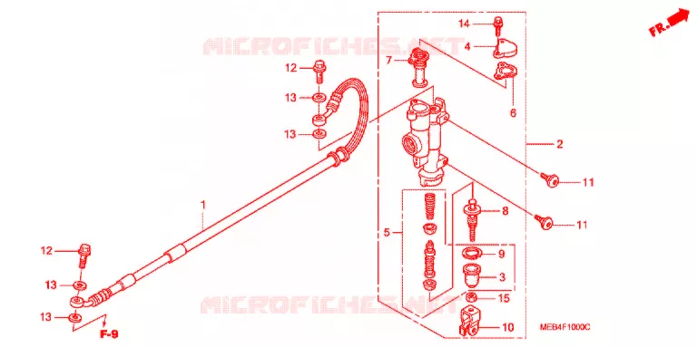 MAITRE-CYLINDRE DE FREIN ARRIERE Honda MOTO 450 CRF 2005  CRF450R5
