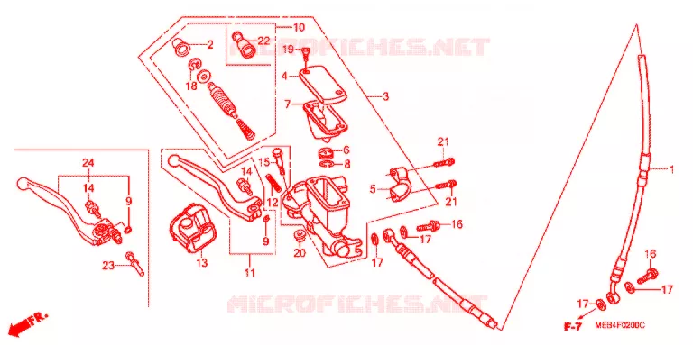 MAITRE CYLINDRE DE FREIN AVANT Honda MOTO 450 CRF 2005  CRF450R5