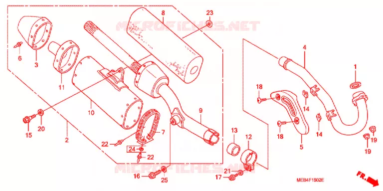 SILENCIEUX D'ECHAPPEMENT (CRF450R'04,'05) Honda MOTO 450 CRF 2005  CRF450R5