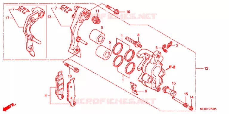 ETRIER DE FREIN AVANT Honda MOTO 450 CRF 2006  CRF450R6