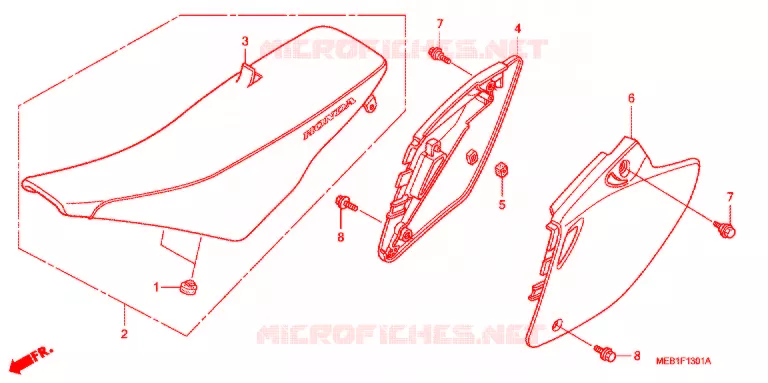 SIEGE/COUVERCLE LATERAL  Honda MOTO 450 CRF 2007  CRF450R7