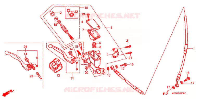 MAITRE CYLINDRE DE FREIN AVANT Honda MOTO 450 CRF 2008  CRF450R8