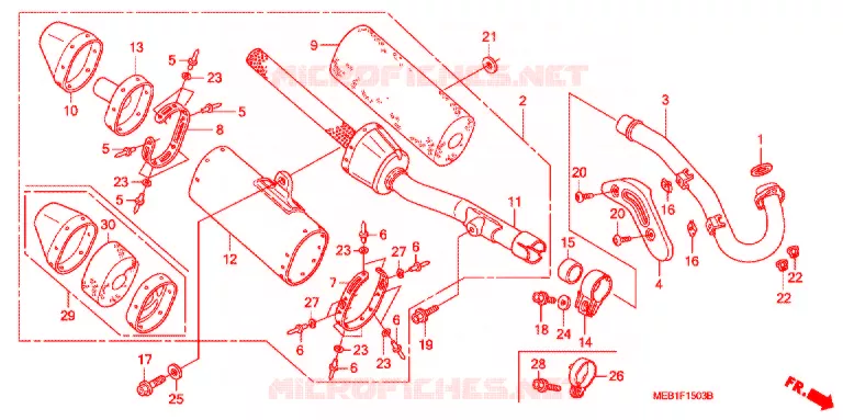 SILENCIEUX D'ECHAPPEMENT  Honda MOTO 450 CRF 2008  CRF450R8