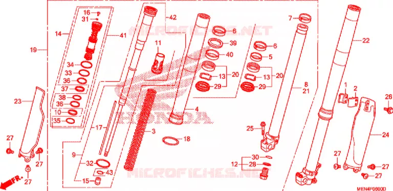 FOURCHE Honda MOTO 450 CRF 2009  CRF450R9