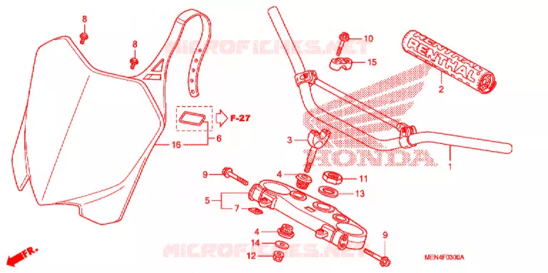 GUIDON - TE DE FOURCHE Honda MOTO 450 CRF 2009  CRF450R9