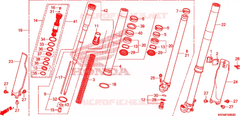 FOURCHE Honda MOTO 450 CRF 2010  CRF450RA