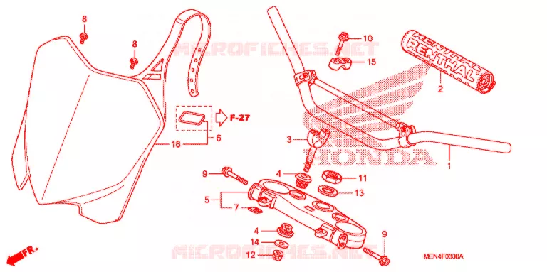 GUIDON - TE DE FOURCHE Honda MOTO 450 CRF 2010  CRF450RA