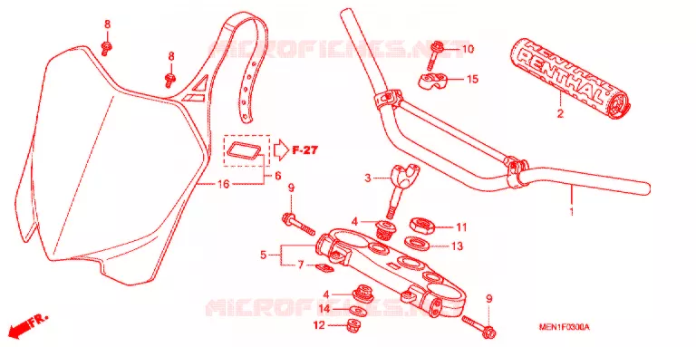 GUIDON - TE DE FOURCHE Honda MOTO 450 CRF 2010  CRF450RA