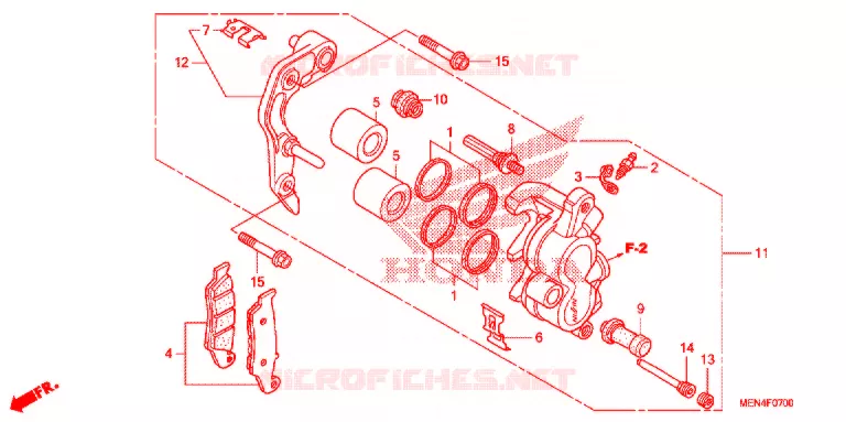 ETRIER DE FREIN AVANT Honda MOTO 450 CRF 2011  CRF450RB