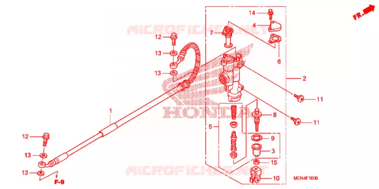 MAITRE-CYLINDRE DE FREIN ARRIERE Honda MOTO 450 CRF 2011  CRF450RB