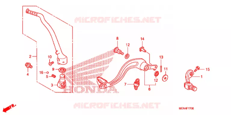 PEDALE - KICK Honda MOTO 450 CRF 2011  CRF450RB