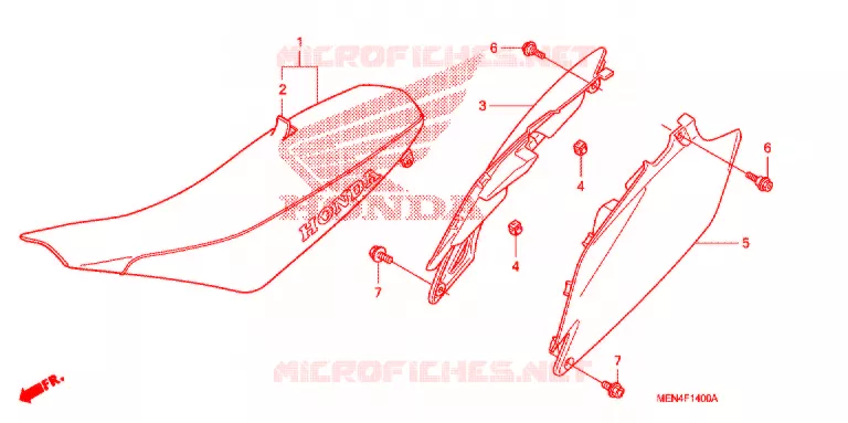 SELLE - CARENAGE Honda MOTO 450 CRF 2011  CRF450RB