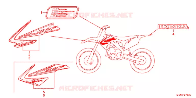 AUTOCOLLANTS Honda MOTO 450 CRF 2011  CRF450RB