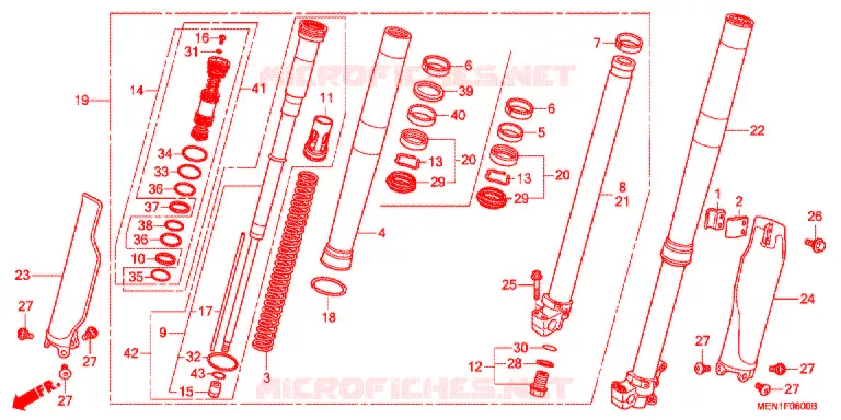 FOURCHE Honda MOTO 450 CRF 2011  CRF450RB