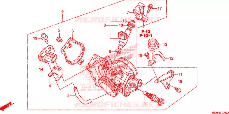 CORPS DE PAPILLON Honda MOTO 450 CRF 2012  CRF450RC