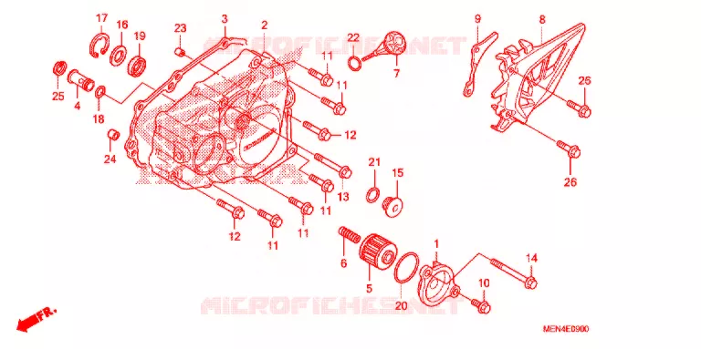COUVERCLE DE CARTER MOTEUR GAUCHE Honda MOTO 450 CRF 2012  CRF450RC