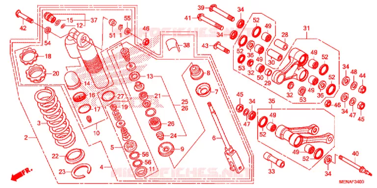 AMORTISSEUR ARRIERE Honda MOTO 450 CRF 2014  CRF450RE