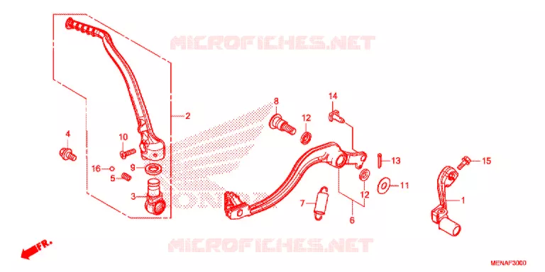 PEDALE - KICK Honda MOTO 450 CRF 2014  CRF450RE
