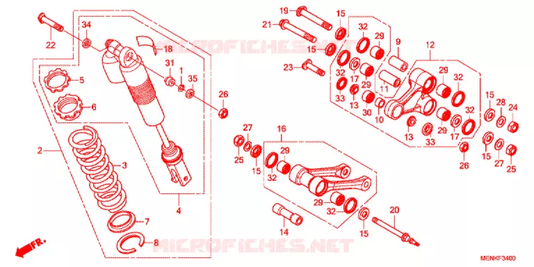 AMORTISSEUR ARRIERE Honda MOTO 450 CRF 2014  CRF450RE