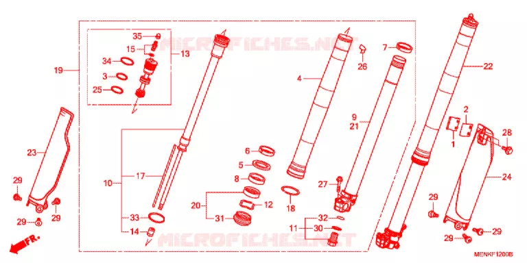 FOURCHE (D/E) Honda MOTO 450 CRF 2014  CRF450RE