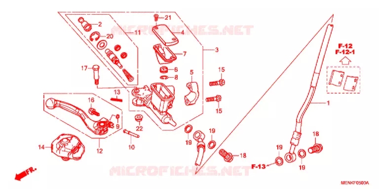 MAITRE CYLINDRE DE FREIN AVANT Honda MOTO 450 CRF 2014  CRF450RE