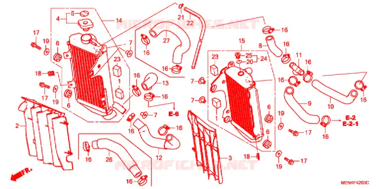RADIATEUR Honda MOTO 450 CRF 2014  CRF450RE