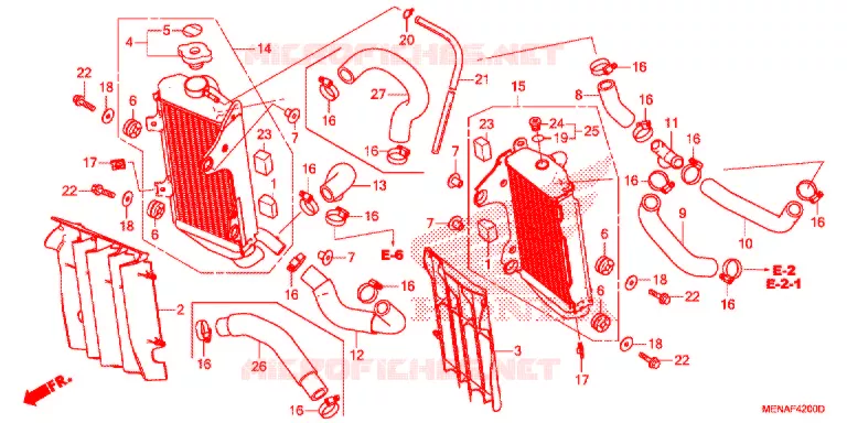 RADIATEUR Honda MOTO 450 CRF 2015  CRF450RF