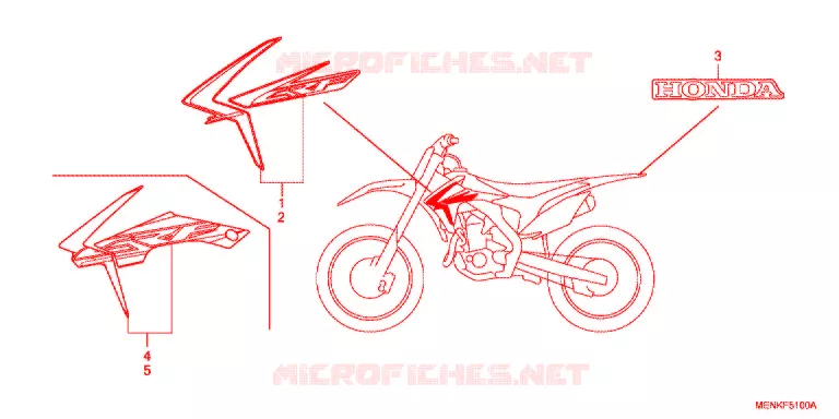 AUTOCOLLANTS Honda MOTO 450 CRF 2015  CRF450RF