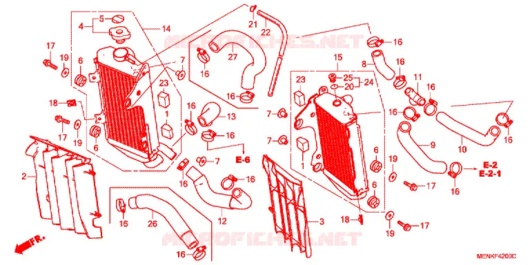 RADIATEUR Honda MOTO 450 CRF 2015  CRF450RF