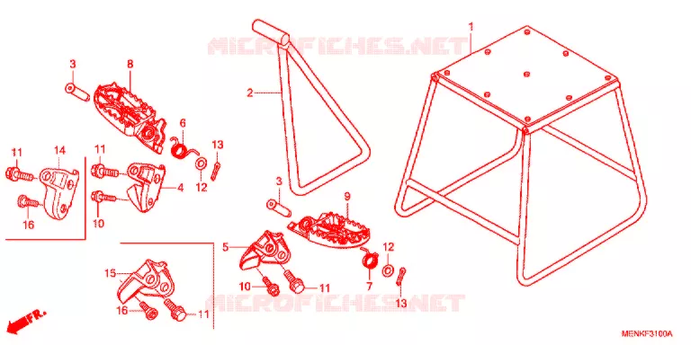 REPOSE PIED - BEQUILLE Honda MOTO 450 CRF 2015  CRF450RF