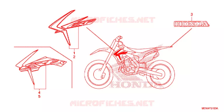 AUTOCOLLANTS Honda MOTO 450 CRF 2016  CRF450RG
