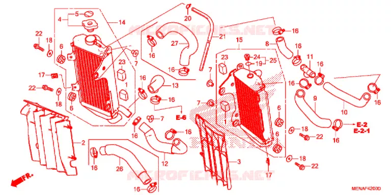 RADIATEUR Honda MOTO 450 CRF 2016  CRF450RG