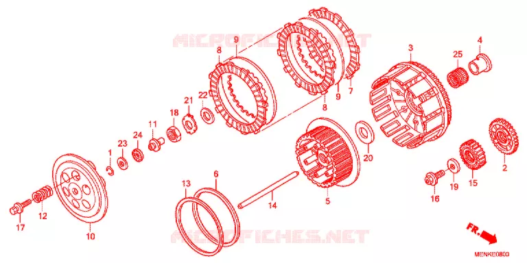 EMBRAYAGE Honda MOTO 450 CRF 2016  CRF450RG