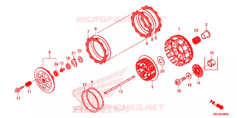 EMBRAYAGE Honda MOTO 450 CRF 2017  CRF450RH