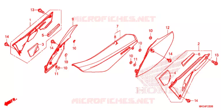 SELLE - CARENAGE Honda MOTO 450 CRF 2017  CRF450RH