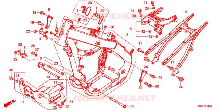 CADRE Honda MOTO 450 CRF 2017  CRF450RH