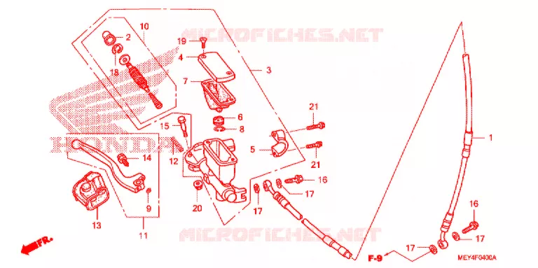 MAITRE CYLINDRE DE FREIN AVANT Honda MOTO 450 CRF 2005  CRF450X5
